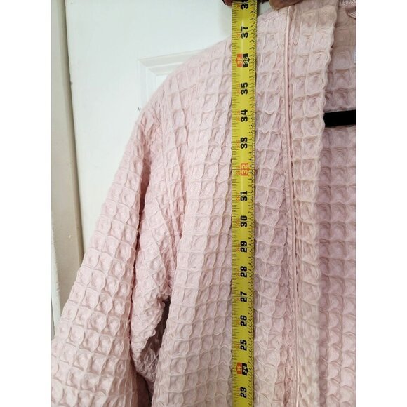 NORDSTROM Women's Waffle Textured Bathrobe Kimono Style With Belt Pink Size S - Picture 8 of 14